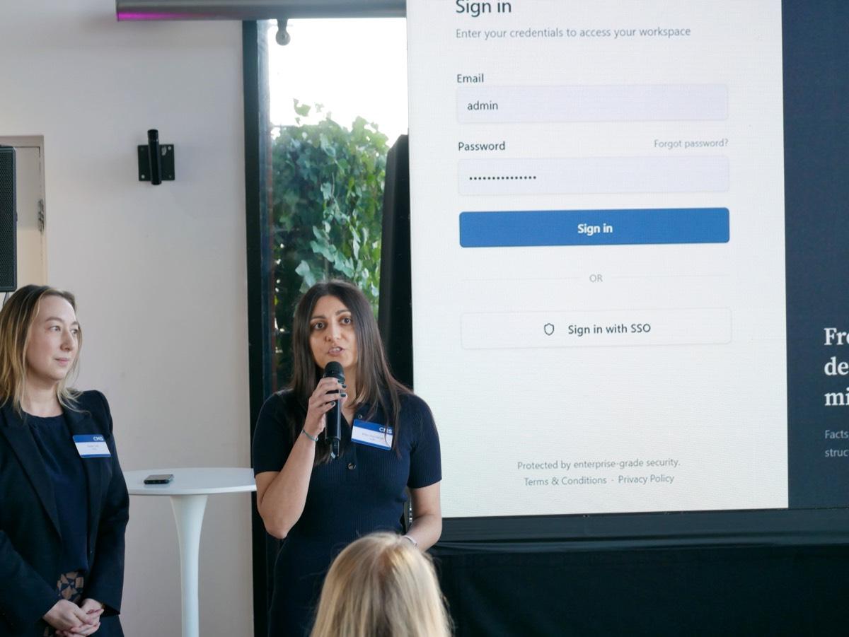 Team pitching their prototype