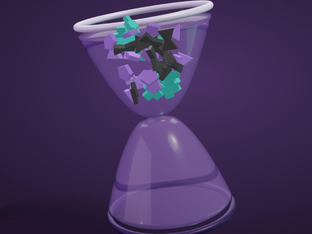 An hourglass of ideas being filtered - the innovation accelerator